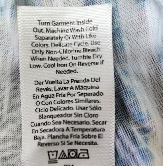 Time and Tru Multicolor Sparkly Short Sleeve Sublimation Blouse Womens Sz Large - Picture 10 of 10